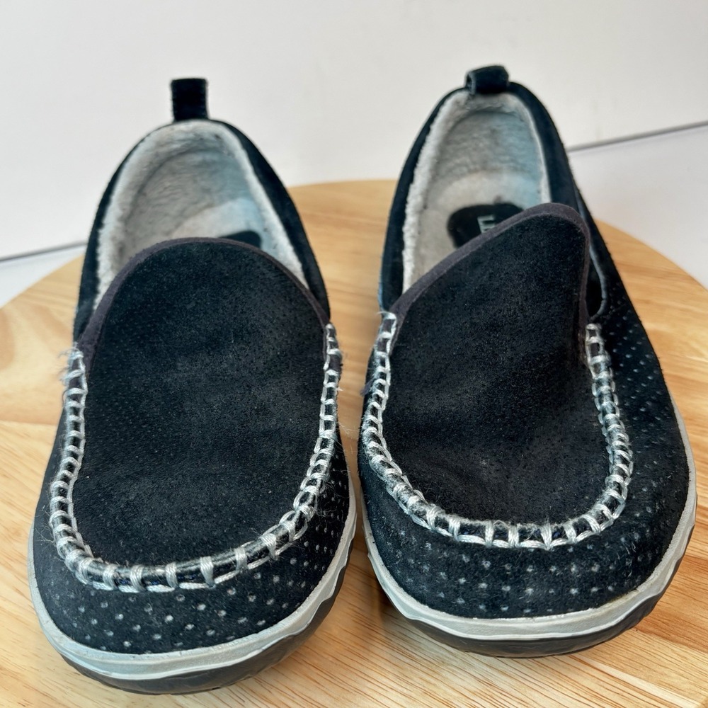 L.L.‎ Bean Women's Slippers  Size 10 M Navy Blue Sheepskin Fleece Lined
